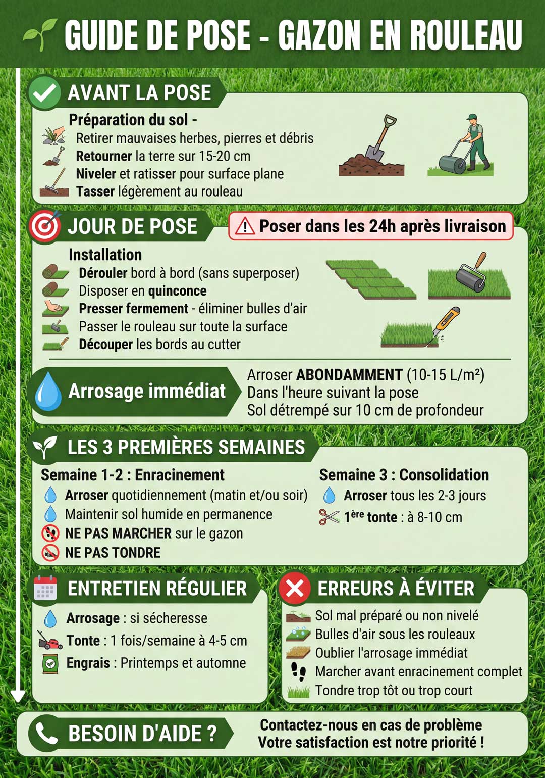 les gazons de camilly guide de pose